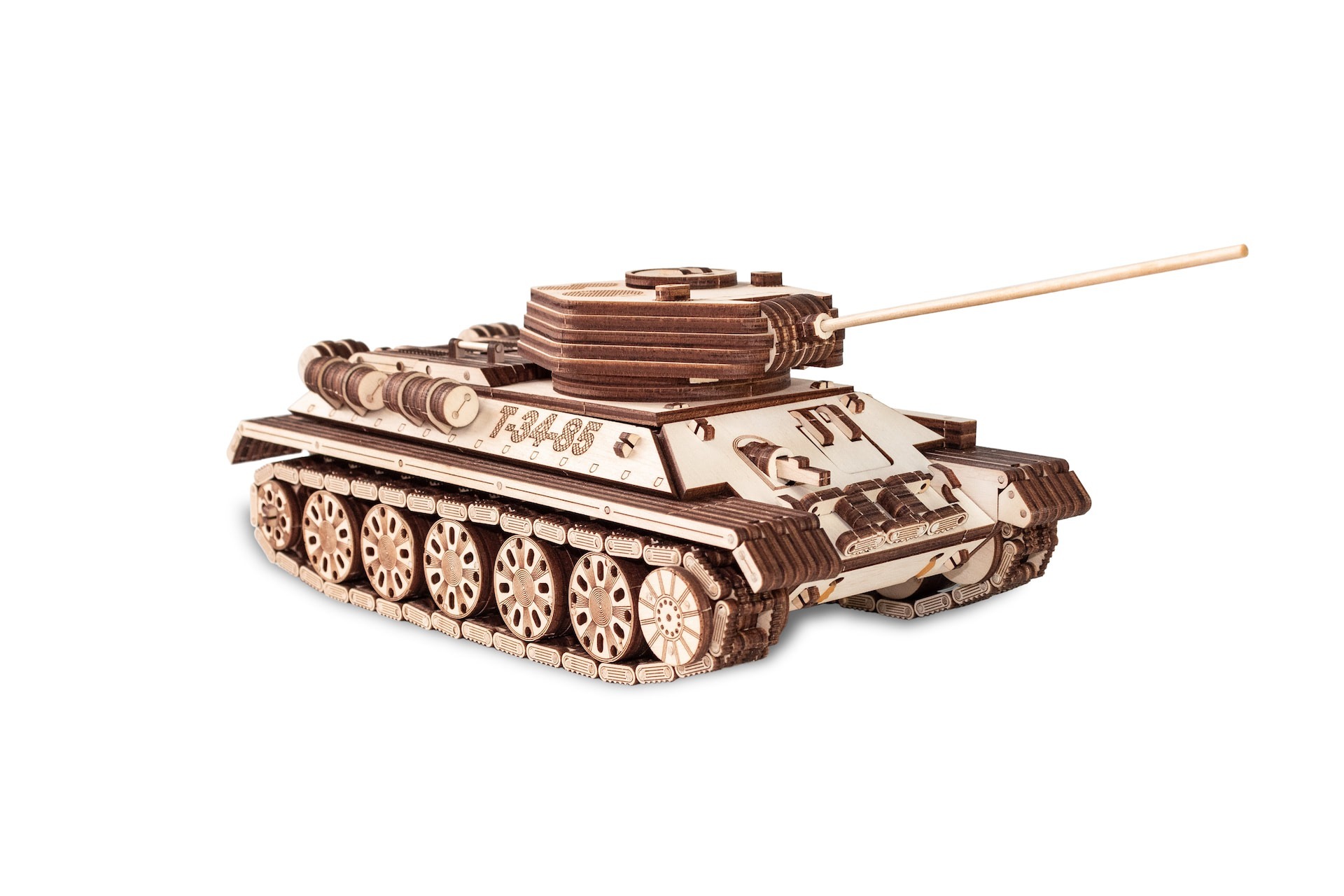 T-34-85 tank Mechanical wooden 3D puzzle