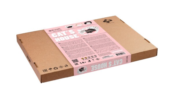 «Cat's House» white frame - pink fur - Image 3