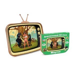 Деревянный 3D пазл Союзмультфильм "Маугли" (упаковка трансформер)