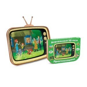 Деревянный 3D пазл Союзмультфильм "Простоквашино" (упаковка трансформер)