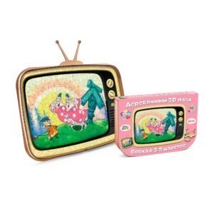 Деревянный 3D пазл Союзмультфильм "Вовка в тридевятом царстве" (упаковка трансформер)