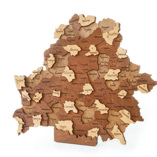 Деревянная карта Беларуси для самостоятельной сборки